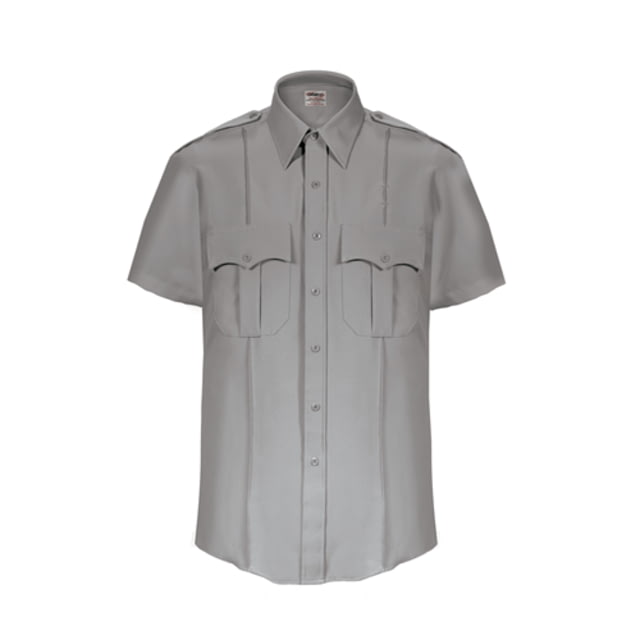 Elbeco TexTrop2 Zippered Short Sleeve Polyester Shirt - Mens 17.5 in Gray