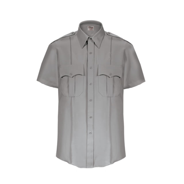 Elbeco TexTrop2 Zippered Short Sleeve Polyester Shirt - Mens 22 in Gray