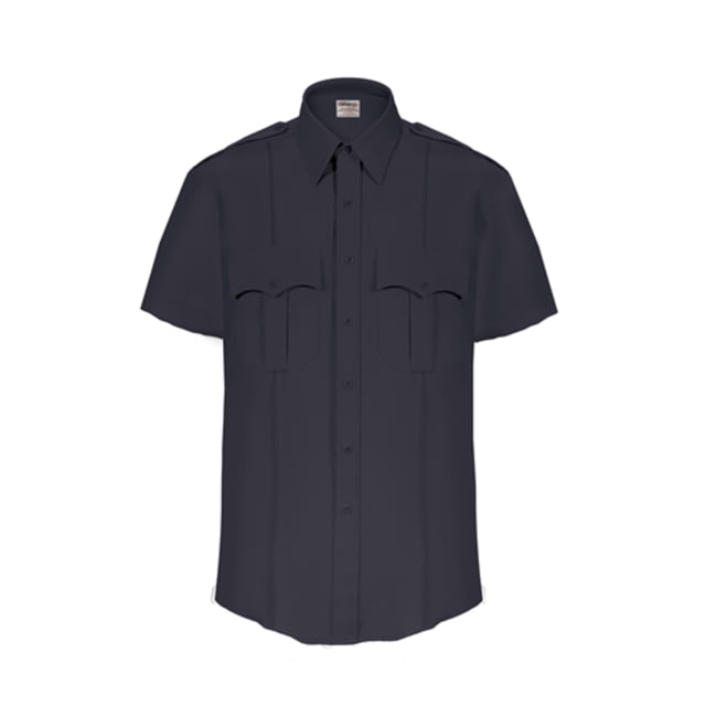 Elbeco TexTrop2 Zippered Short Sleeve Polyester Shirt - Mens 14.5 in Navy