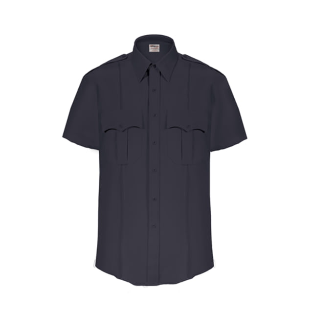 Elbeco TexTrop2 Zippered Short Sleeve Polyester Shirt - Mens 19 in Navy