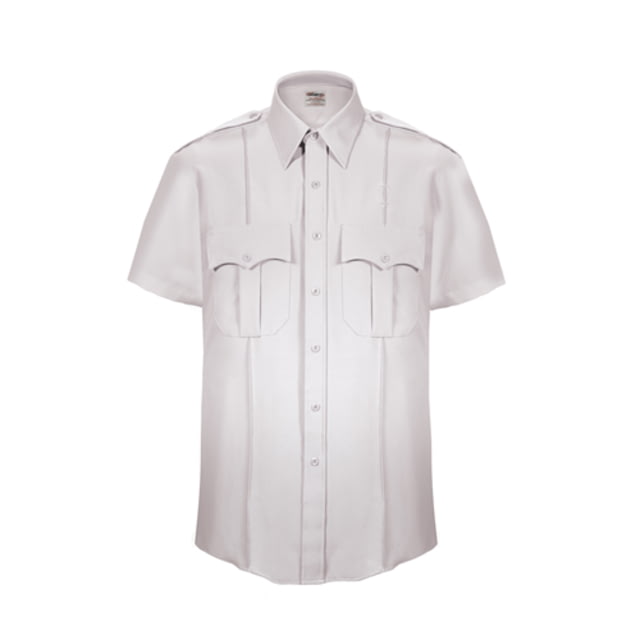 Elbeco TexTrop2 Zippered Short Sleeve Polyester Shirt - Mens 22 in White