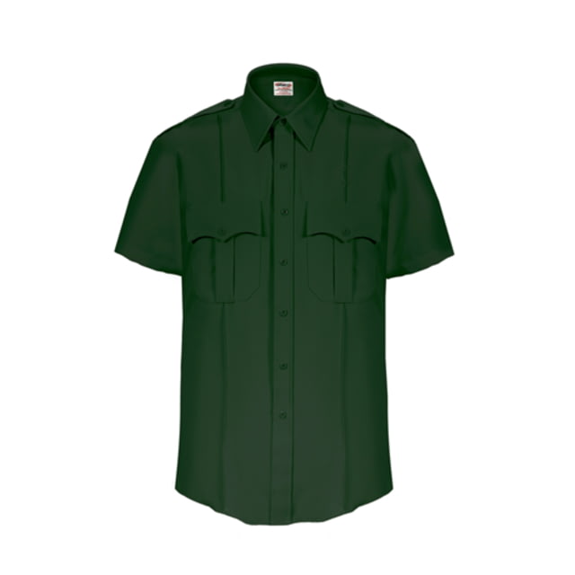 Elbeco TexTrop2 Zippered Short Sleeve Polyester Shirt - Mens 22 in Spruce Green