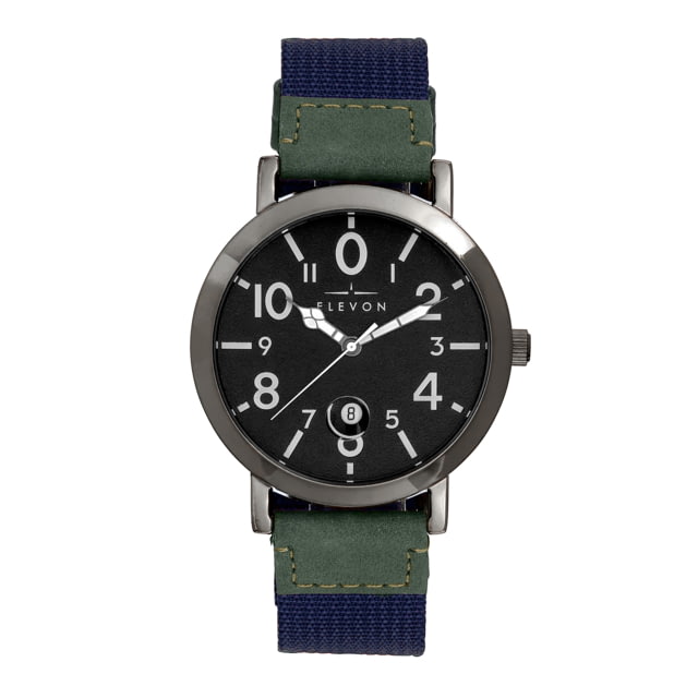 Elevon Mach 5 Canvas-Band Watch w/Date - Mens Black/Blue One Size