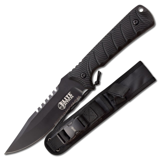 Elite Tactical Backdraft Fixed Blade Knife 5 in 8Cr13 Stainless Steel Clip Point Black