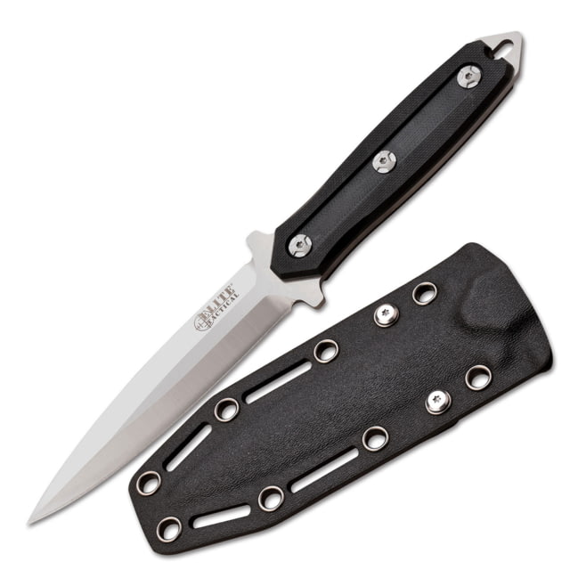 Elite Tactical Incog Fixed Blade Knife 4.75 in D2 Steel Spear Point Black