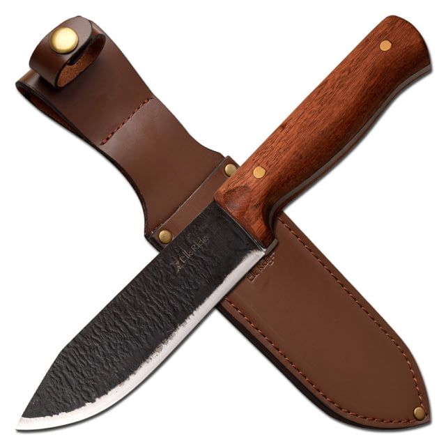 Elk Ridge Drop Point Fixed Blade Knife 5.5 in 65Mn Steel Brown