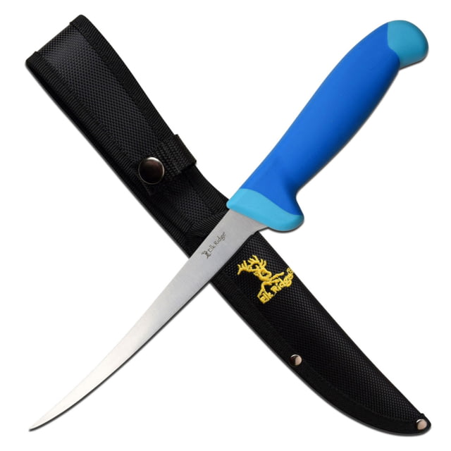 Elk Ridge Fillet Fixed Blade Knife 675 in 5Cr15 Stainless Steel Blue