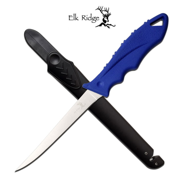 Elk Ridge Fillet Fixed Blade Knife 6 in 5Cr15 Stainless Steel Blue