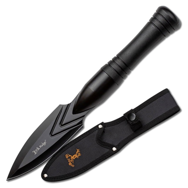 Elk Ridge Spire Fine Edge Fixed Blade Knife 4.25in Stainless Steel 3CR14MoV Spear Point Black Handle