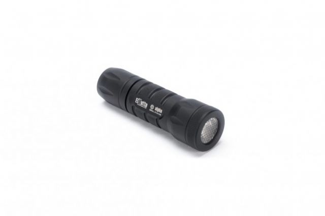 Elzetta Alpha 1-Cell LED Flashlight 415 Lumens w/Standard Bezel Ring Flood Lens Rotary Tailcap Black