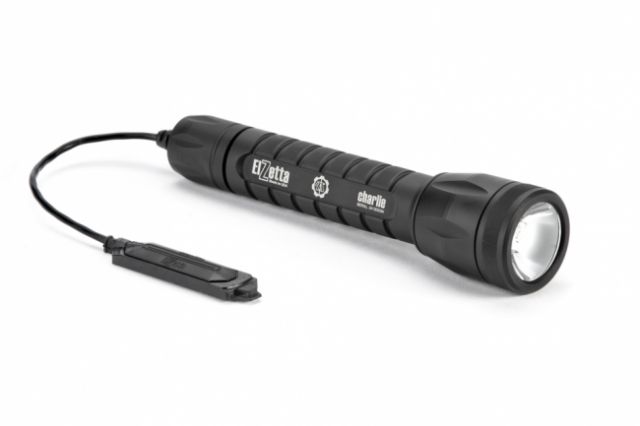 Elzetta Charlie 3-Cell LED Flashlight 1350 Lumens w/Standard Bezel Ring High Output AVS Head Remote Tape Switch 5in Black