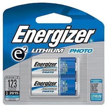 Energizer E2 Lithium Battery 3 Volt 123 Pack of 2