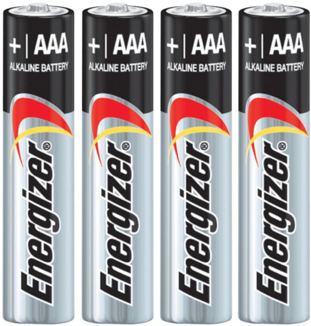 Energizer Max Alkaline AAA Batteries 1.5 Volt 4 Pack E92BP-4