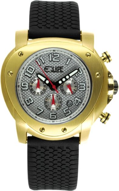 Equipe Grille Watches - Men's - 54mm Case Quartz Movement Black/Gold One Size