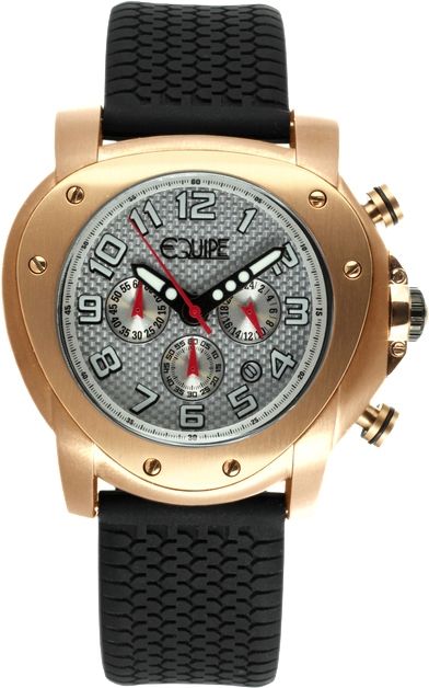 Equipe Grille Watches - Men's - 54mm Case Quartz Movement Black/Rose Gold One Size