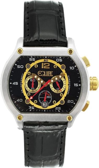 Equipe E714 Dash Watches - Men's - 48mm Case Quartz Movement Black/Yellow/Rose Gold One Size