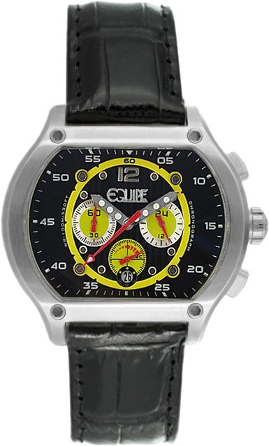 Equipe E718 Dash Watches - Men's - 48mm Case Quartz Movement Black/Yellow One Size