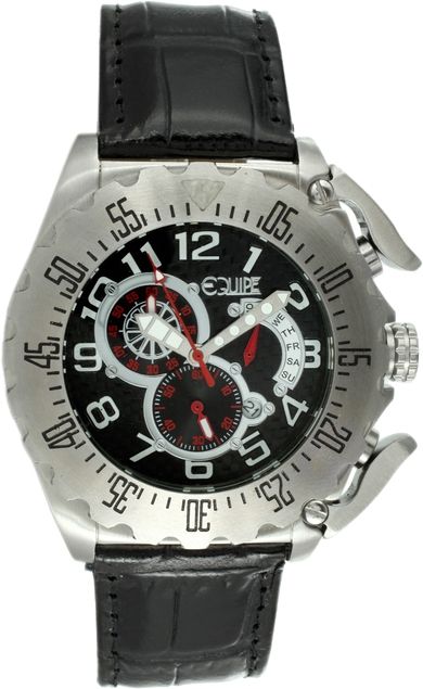 Equipe Q301 Paddle Watches - Men's - Timer Date and Weekday Subdials Quartz Silver/Black One Size