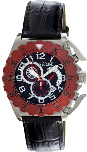 Equipe Q301 Paddle Watches - Men's - Timer Date and Weekday Subdials Quartz Red One Size
