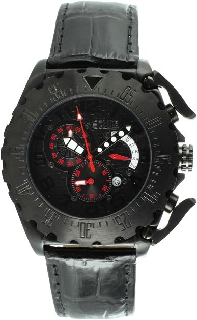 Equipe Q301 Paddle Watches - Men's - Timer Date and Weekday Subdials Quartz Black/Red One Size