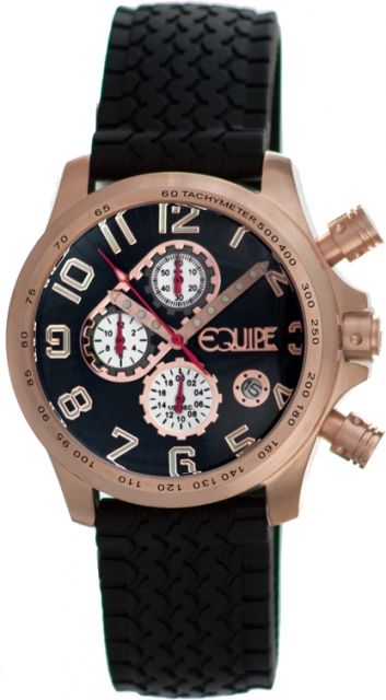 Equipe Q501 Hemi Watches Men's - Timer and Date Subdials Quartz Black/Rose Gold One Size
