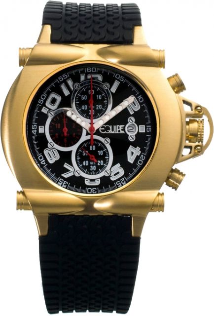 Equipe Q601 Rollbar Watches - Men's - Timer and Date Subdials Quartz Gold/Black One Size