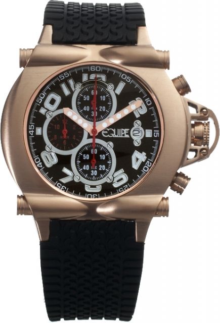 Equipe Q601 Rollbar Watches - Men's - Timer and Date Subdials Quartz Rose Gold/Black One Size