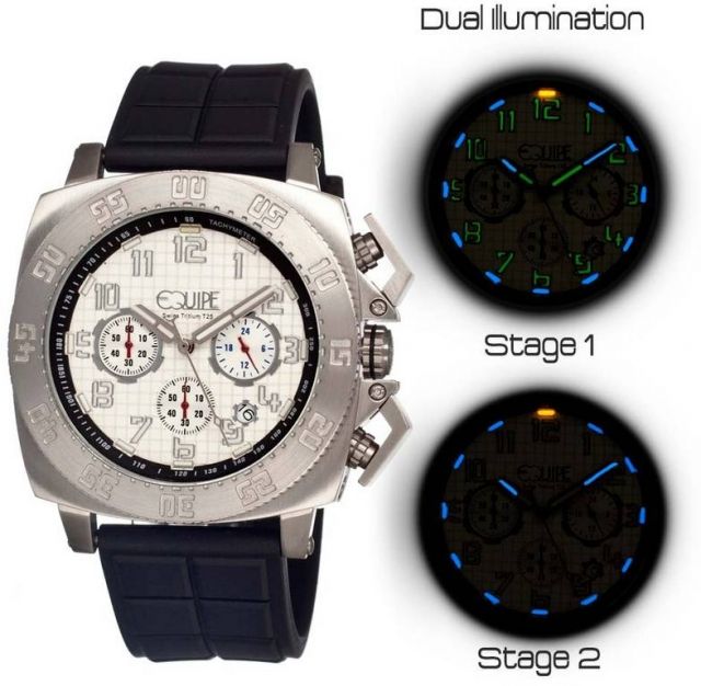 Equipe Tritium Push Watches - Men's Silver/White One Size