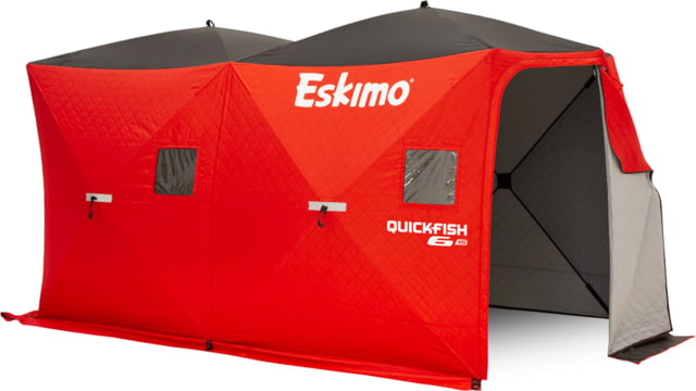 Eskimo 6HD Pop-Up Portable Shelter No-Trip Door Red/Black 6-Person