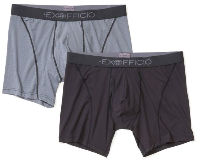 ExOfficio Give-N-Go Sport 2.0 Boxer Brief 6 2Pk - Men's Black/Steel Onyx Medium