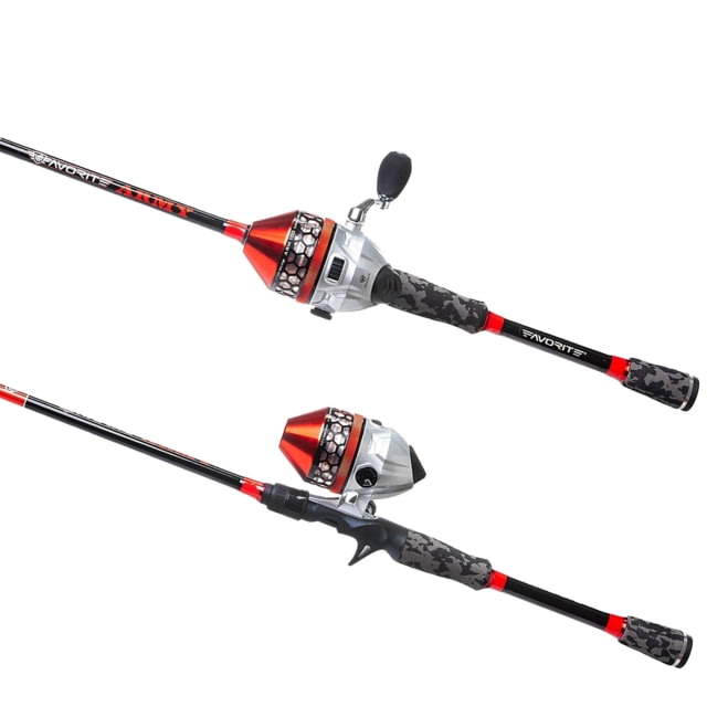 Favorite Fishing Army Spincast Combo 6ft Medium 2pc Black/Red