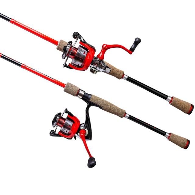 Favorite Fishing Brush Dobber Crappie Spinning Combo 6ft 8in Ultra Light Red/Black
