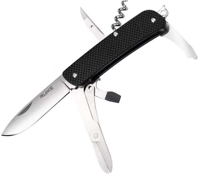 RUIKE L31 Multifunction Knife 3.35in 14C17N Stainless Steel Clip Point Plain Blade Black