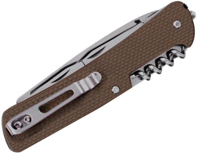 RUIKE L51 Multifunction Knife 3.35in 14C17N Stainless Steel Clip Point Plain Blade Brown