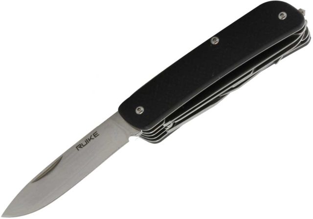 RUIKE M42 Multifunction Knife 2.79in 14C28N Stainless Steel Clip Point Plain Blade Black