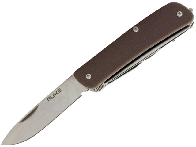 RUIKE M42 Multifunction Knife 2.79in 14C28N Stainless Steel Clip Point Plain Blade Brown