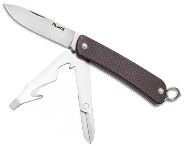 RUIKE S31 Multifunction Knife 2.79in 14C28N Stainless Steel Clip Point Plain Blade Brown