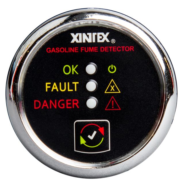 Fireboy-Xintex Fireboy-Xintex Gasoline Fume Detector & Alarm w/Plastic Sensor - Chrome Bezel Display