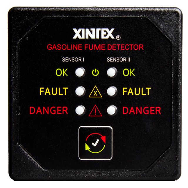 Fireboy-Xintex Gasoline Fume Detector w/2 Plastic Sensors - Black Bezel Display