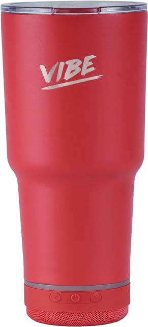 Fireside Outdoor Vibe Tumbler with/ Water-Resistant Bluetooth Speaker Red 28oz