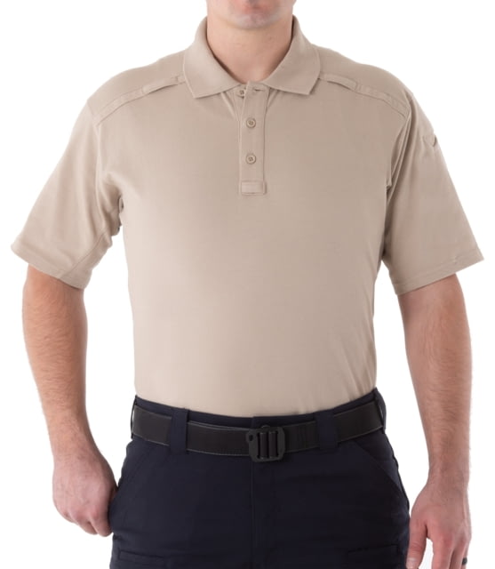 First Tactical First Tactical Cotton Short Sleeve Polo - Mens Khaki Small