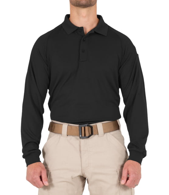 First Tactical First Tactical Performance Long Sleeve Polo - Men's Tall Black 4XL
