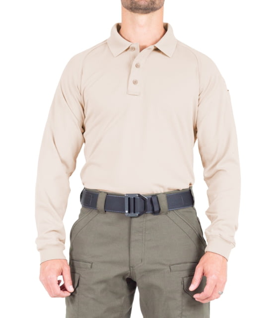 First Tactical First Tactical Performance Long Sleeve Polo - Men's Tall Khaki Extra Large