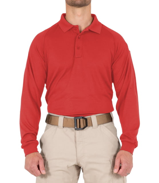 First Tactical First Tactical Performance Long Sleeve Polo - Men's Tall Red Large