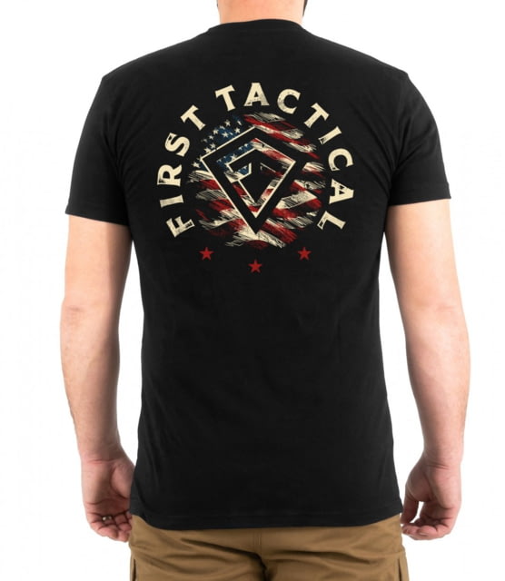 First Tactical Stars and Stripes Spear T-Shirt - Men's Black Large