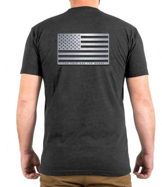 First Tactical First Tactical Steel Flag Graphic T-Shirt - Men's Charcoal Heather Medium