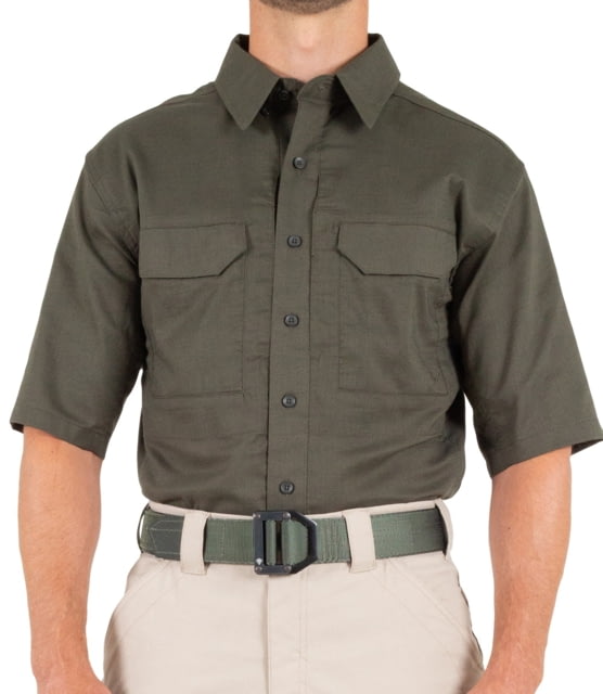 First Tactical First Tactical V2 Tactical Short Sleeve Shirt - Mens OD Green Medium R