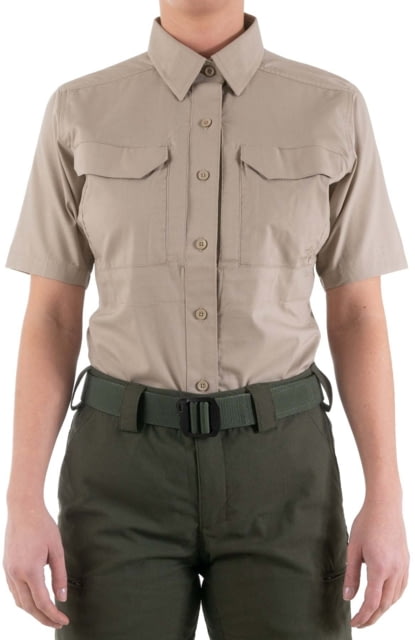 Open Box Dealer Demo First Tactical V2 Tactical Short Sleeve Shirt - Womens Khaki Large