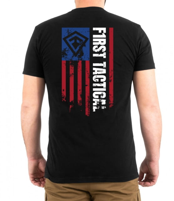 First Tactical First Tactical Vertical Flag Graphic T-Shirt - Men's Charcoal Grey Medium