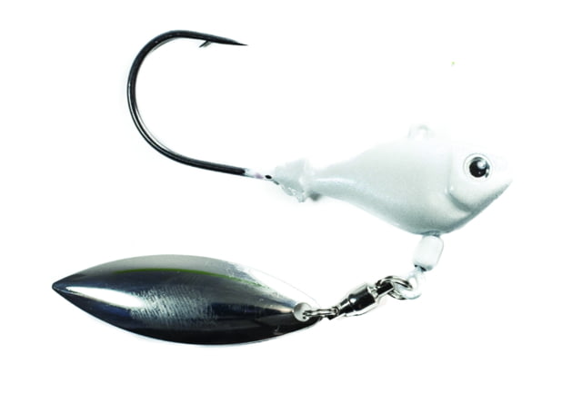 Fish Head Spin Jighead 1/2 oz 5/0 Hook Pearl White